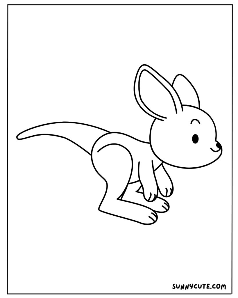 Cute kangaroo coloring page