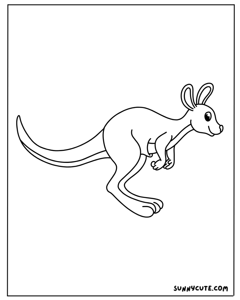 Cute kangaroo coloring page