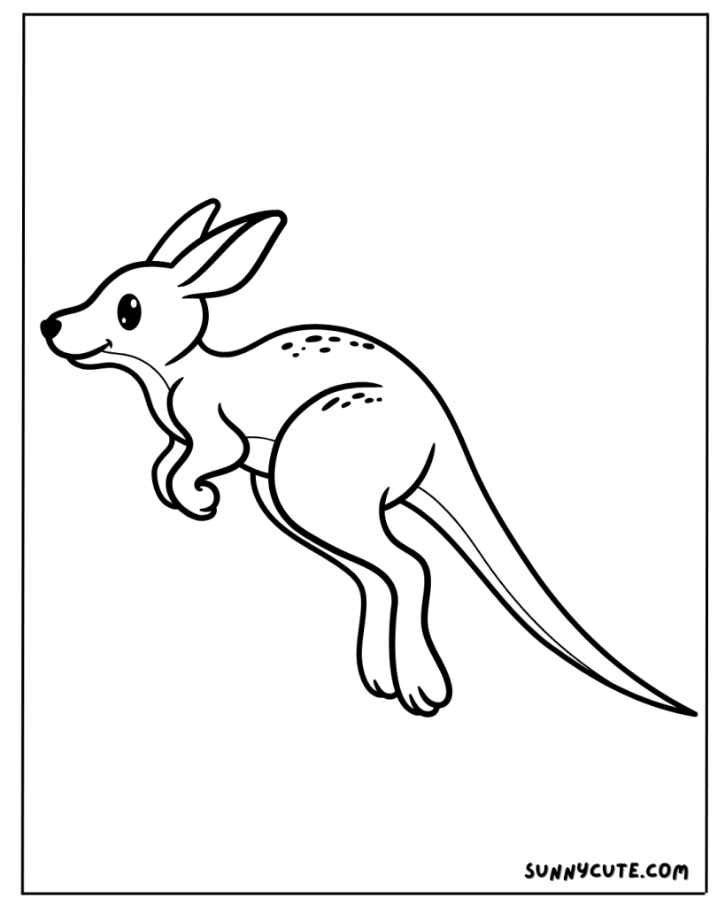 Cute kangaroo coloring page