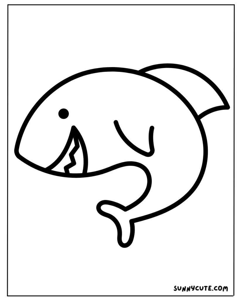 Easy shark coloring page