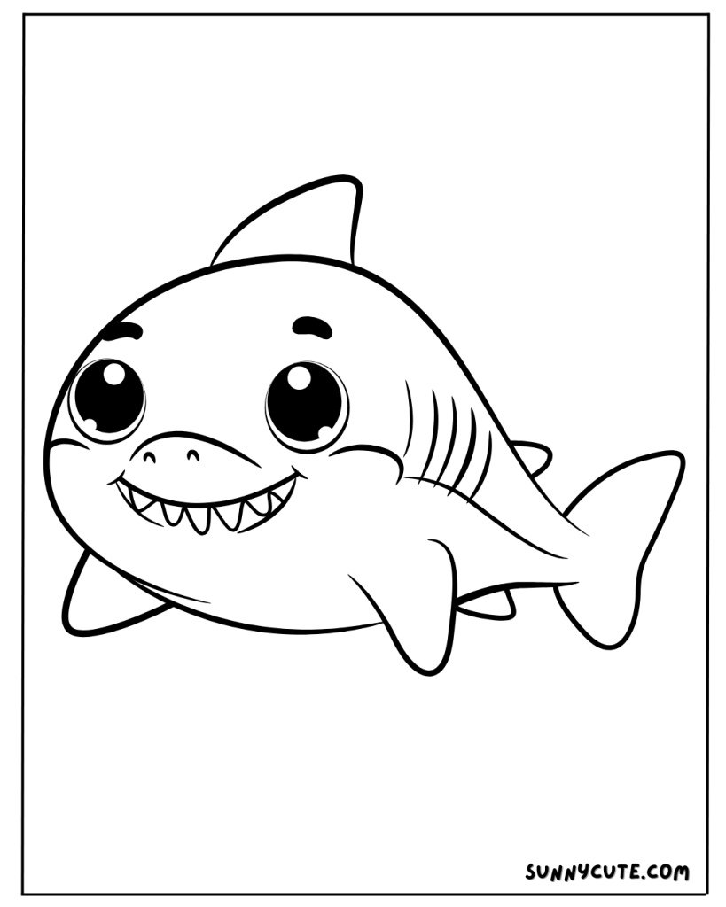 Baby shark coloring page