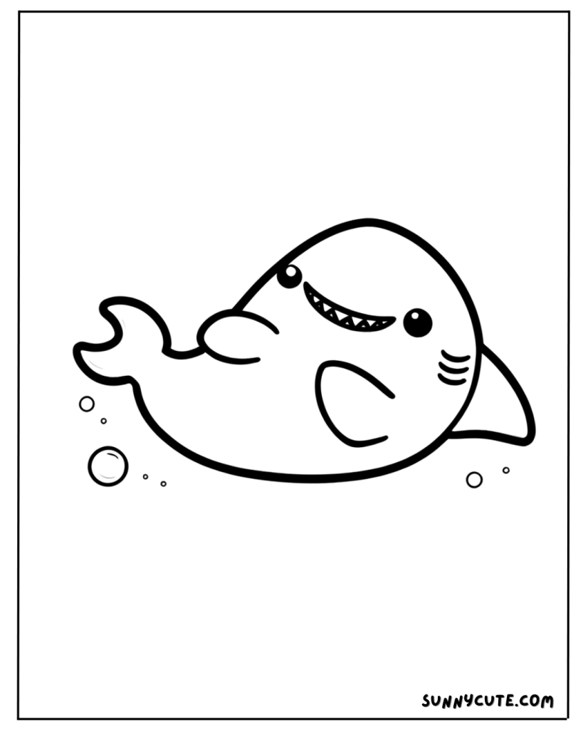 Cute shark coloring page