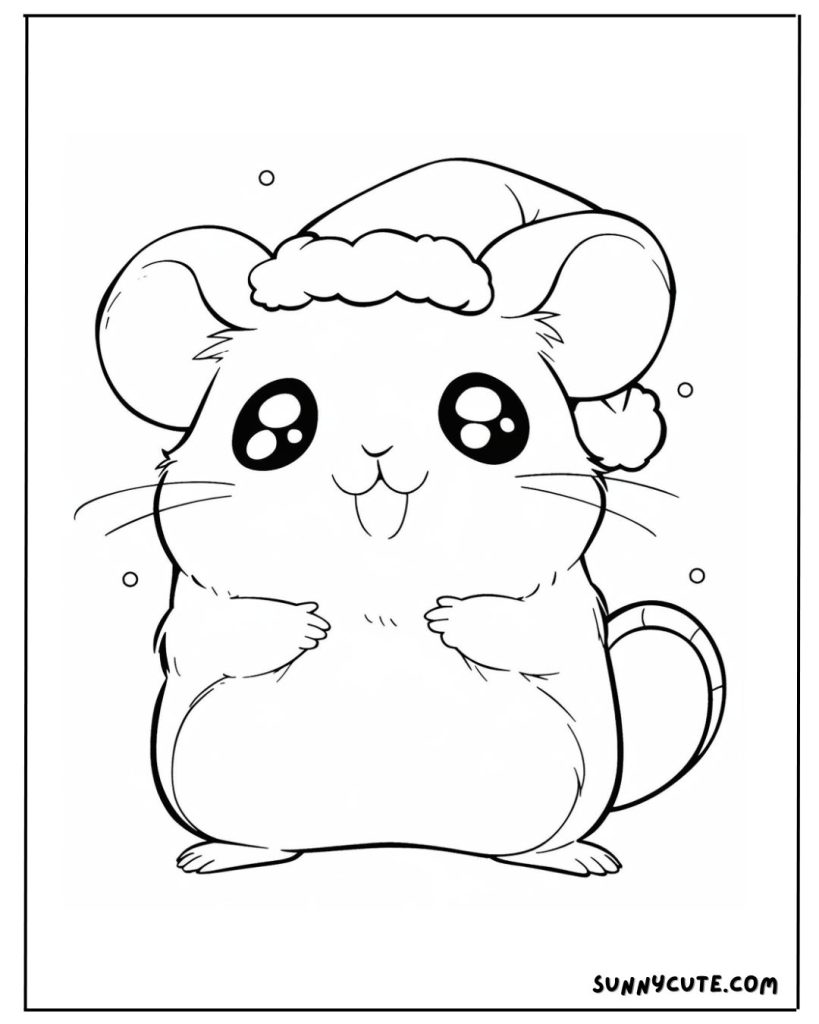 Christmas hamster coloring page
