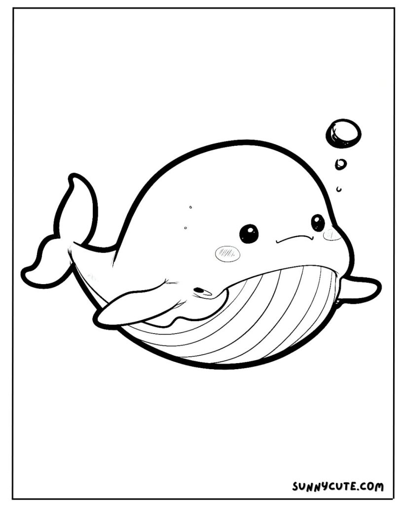 Baby whale coloring page