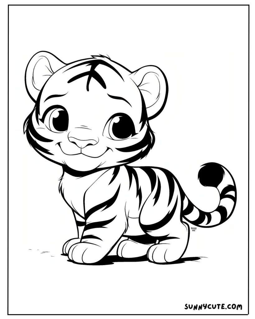 Baby Tiger Coloring Page