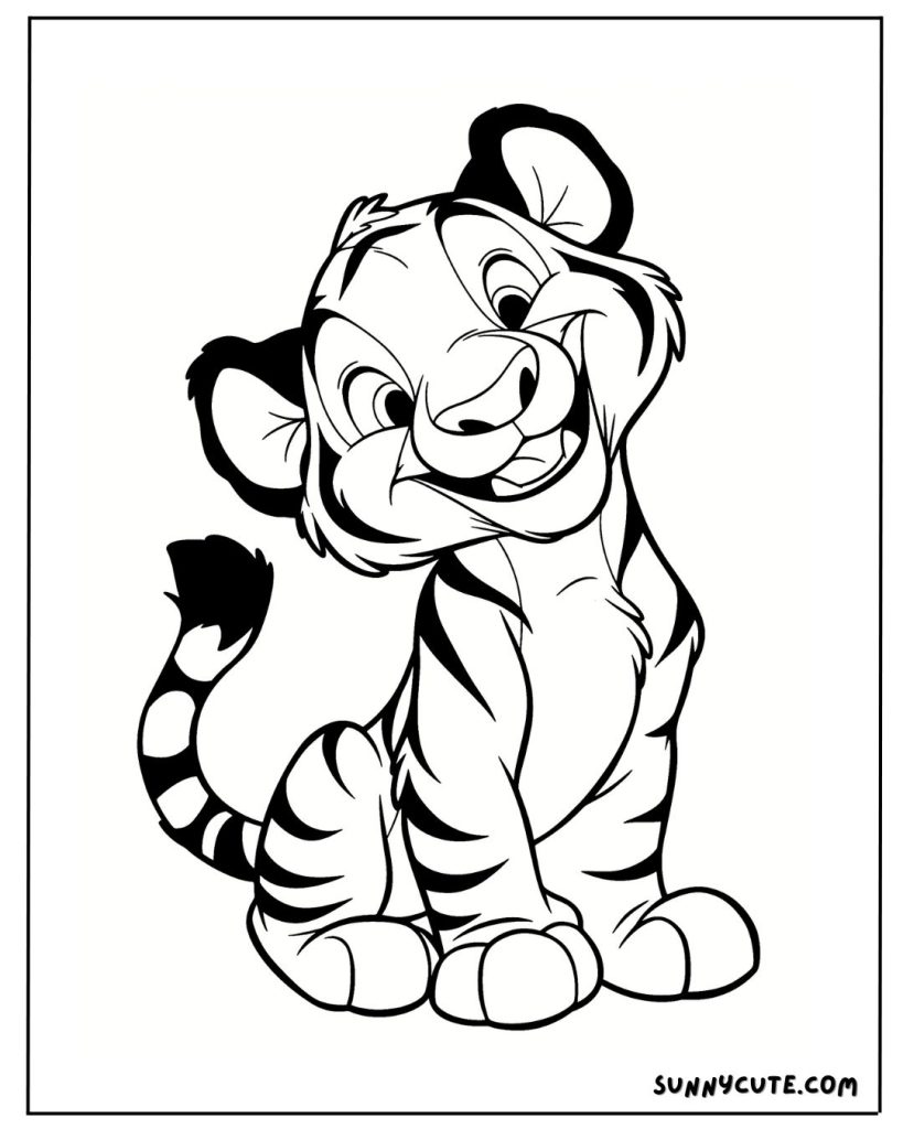 Cartoon tiger coloring page