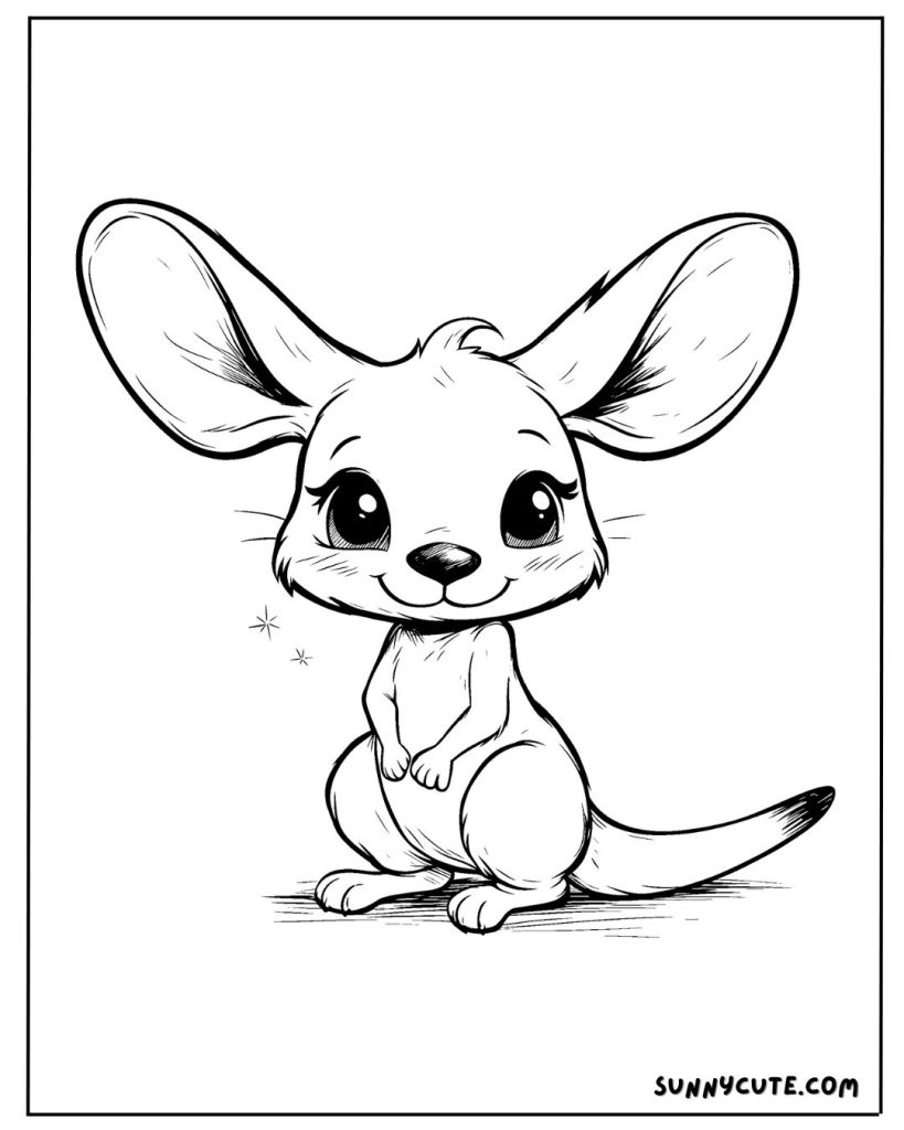 Baby Kangaroo Coloring Page