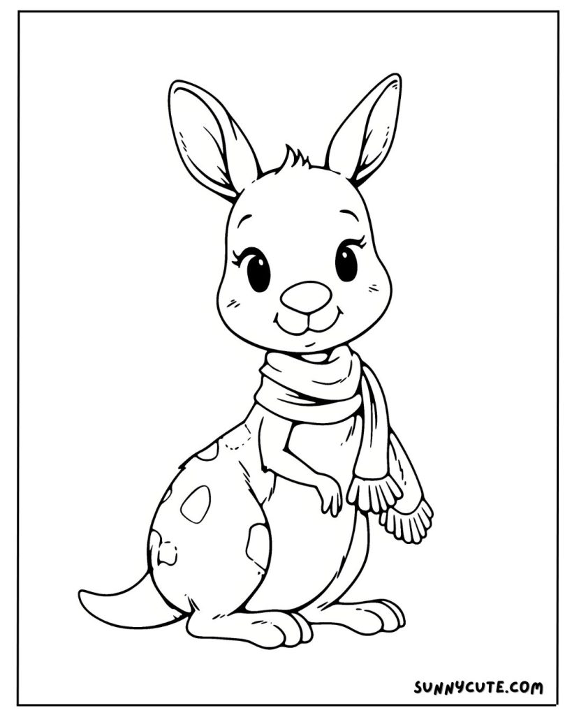 Cute Kangaroo Coloring Page