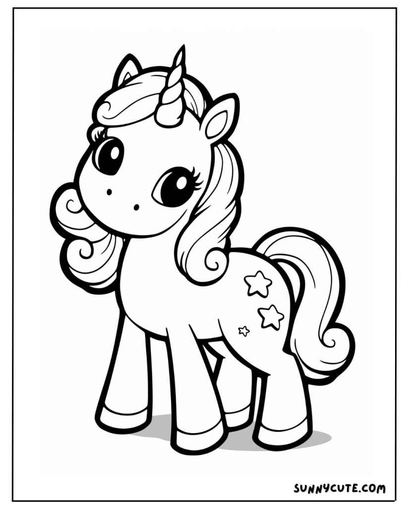 Unicorn coloring page
