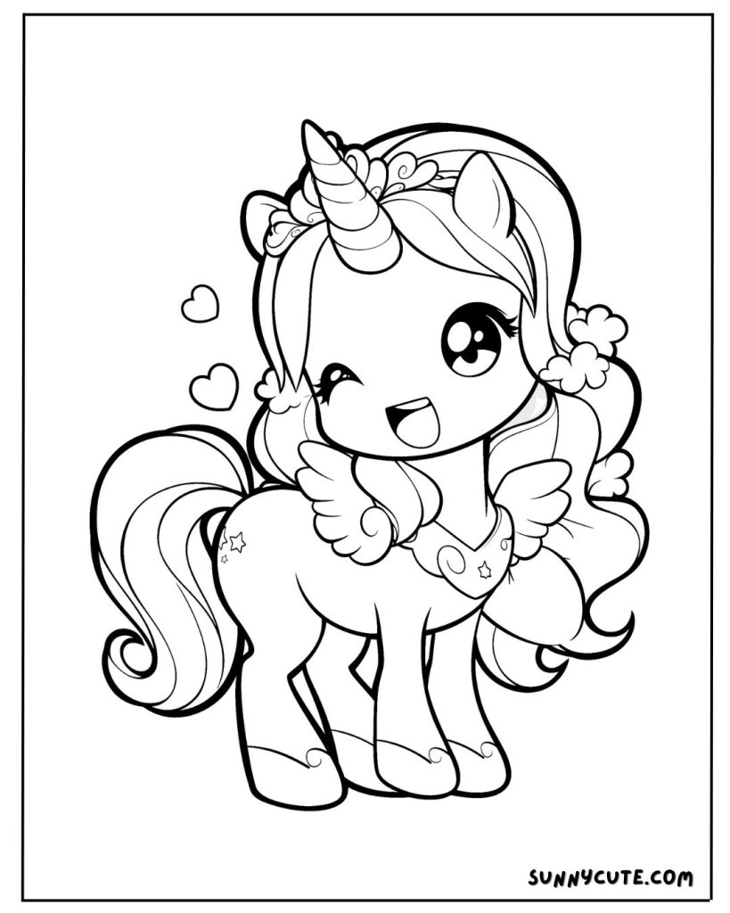 Magical Unicorn Coloring Page