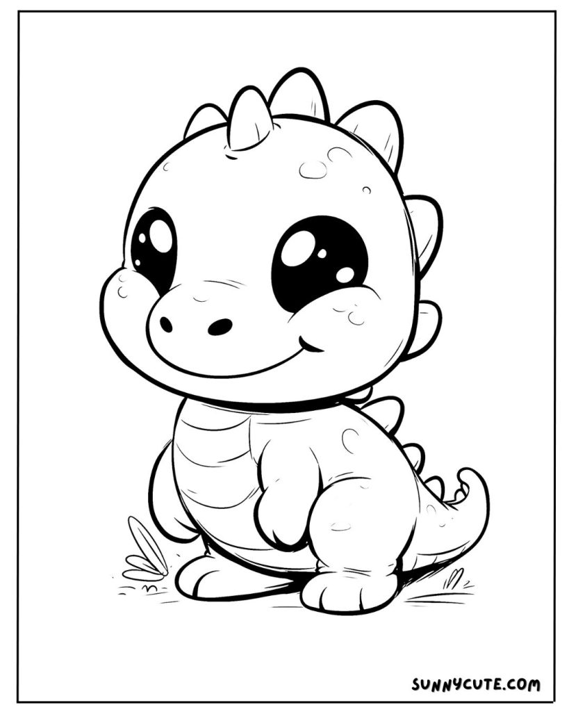 Baby dinosaur coloring page