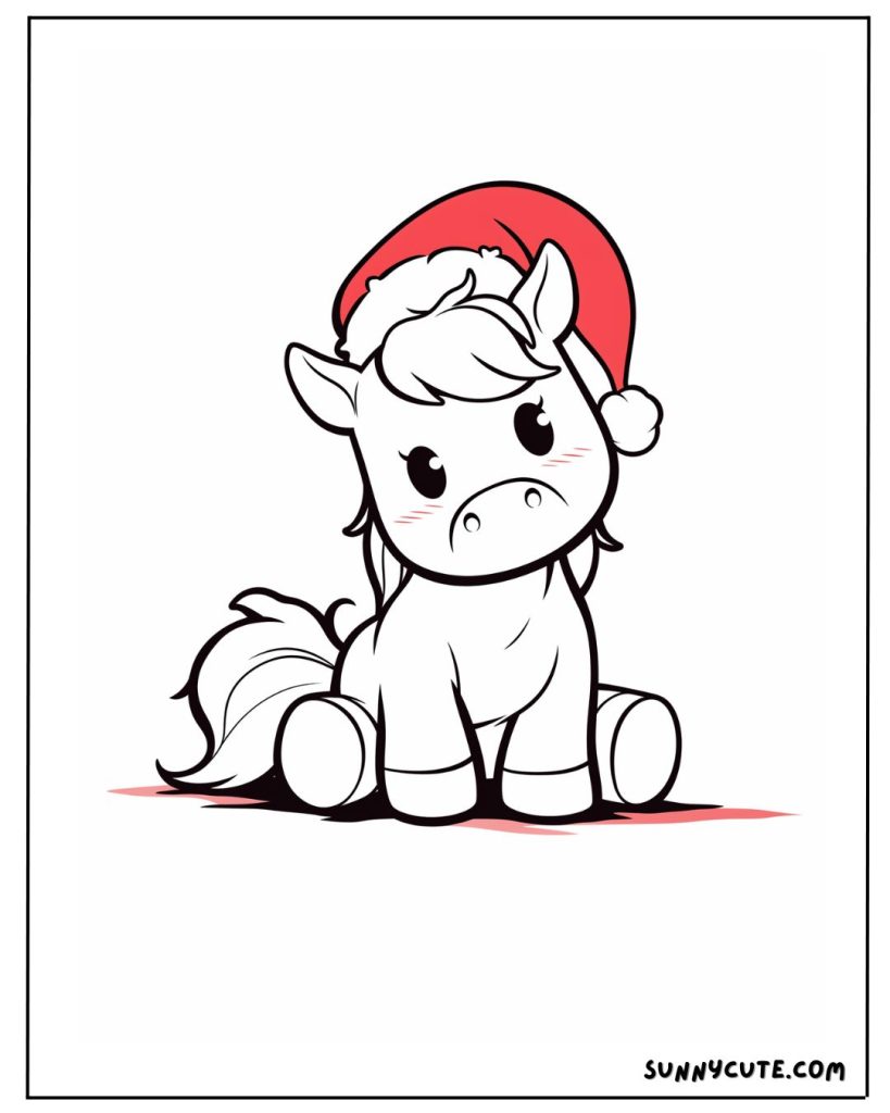 Christmas horse coloring page
