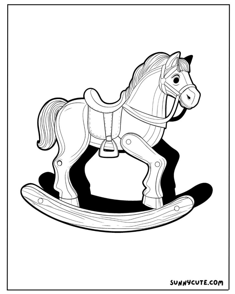 Rocking Horse Coloring Page