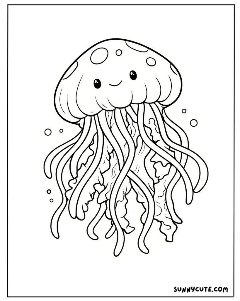 Cute Jellyfish Coloring Page