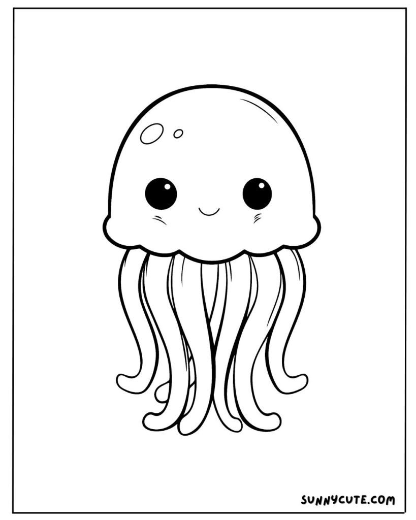 Cute Jellyfish Coloring Page