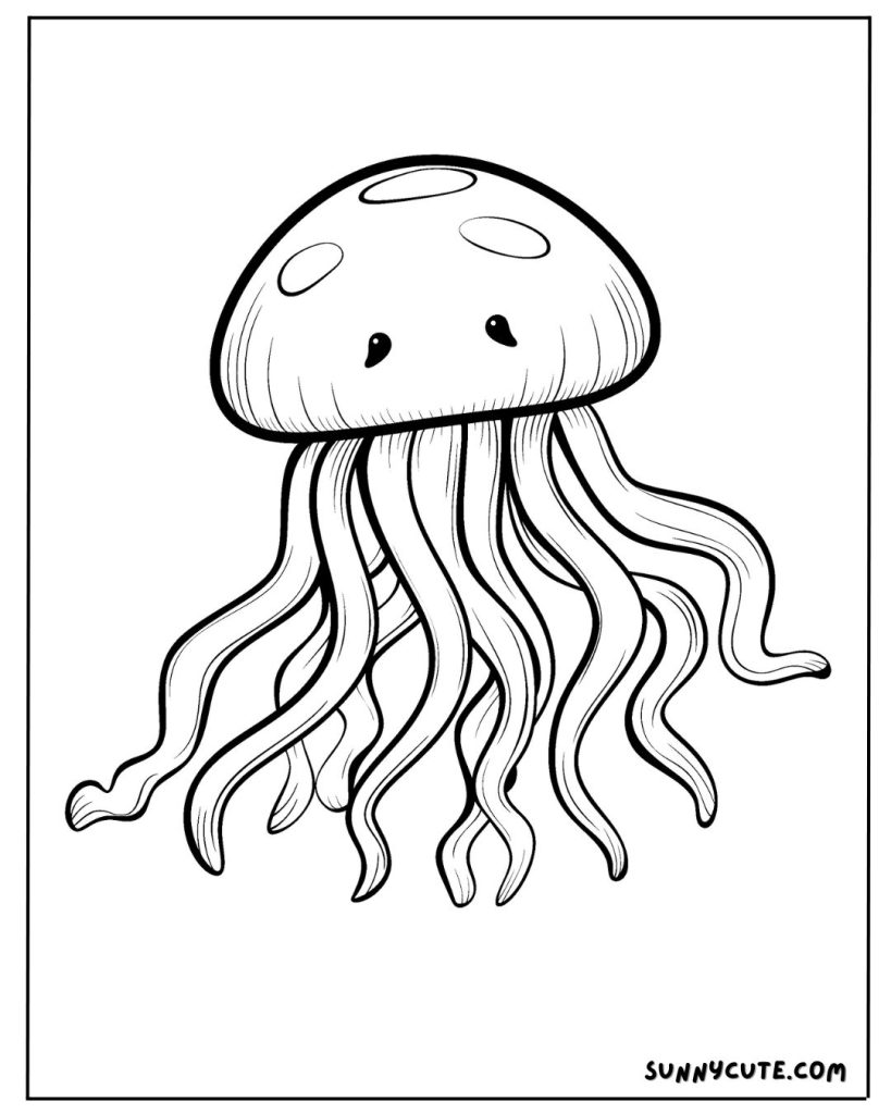 Easy Jellyfish Coloring Page