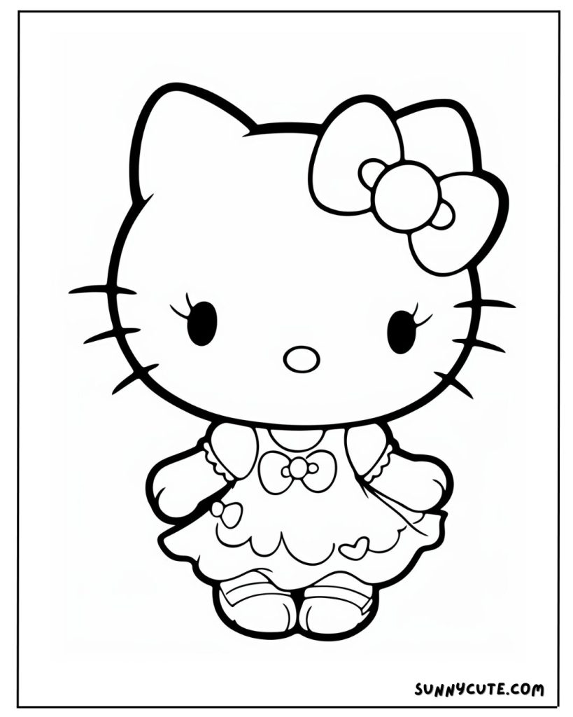 Hello Kitty dress up coloring page