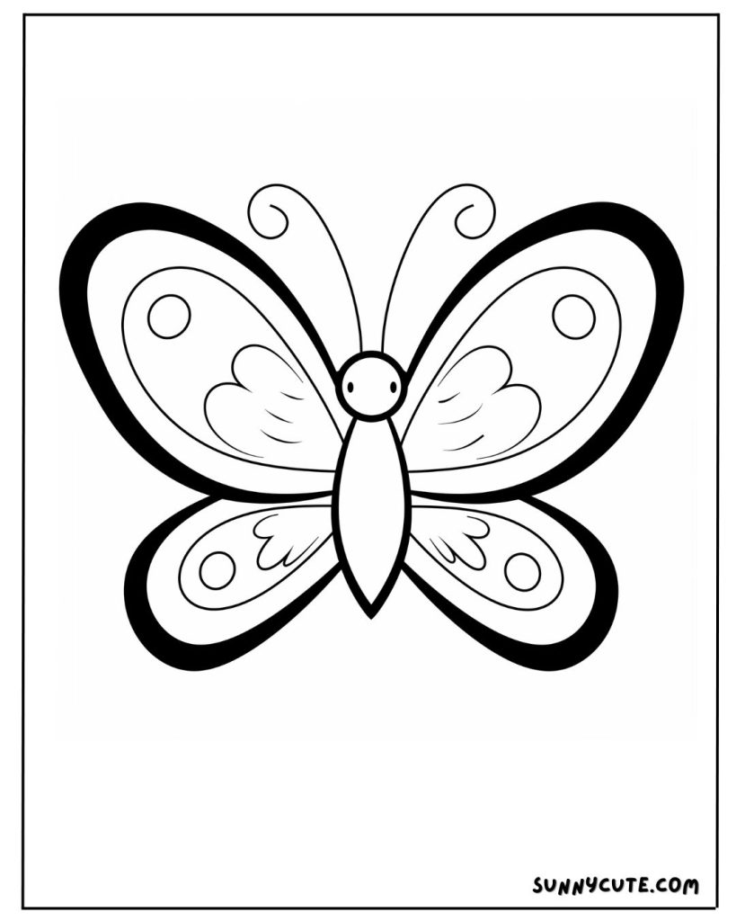 Simple Butterfly Coloring Page