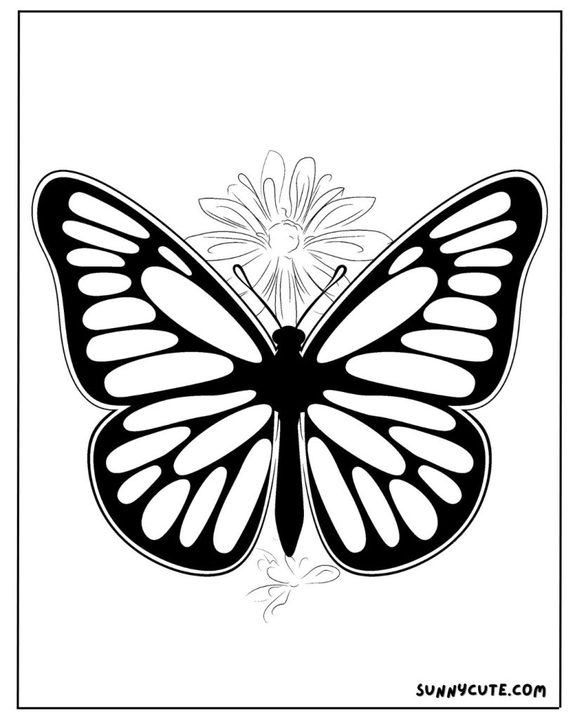 Monarch butterfly coloring page