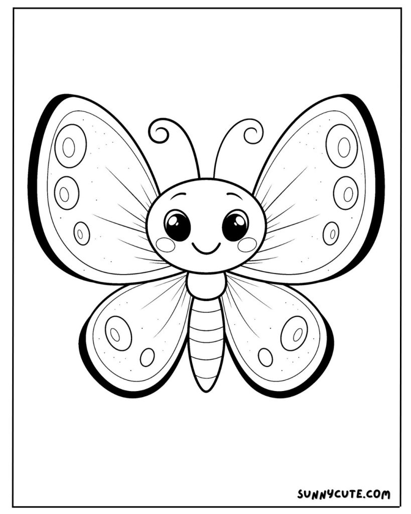 Cute butterfly coloring page