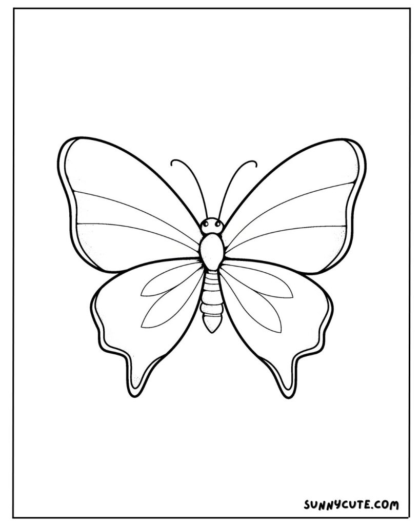 Easy butterfly coloring page
