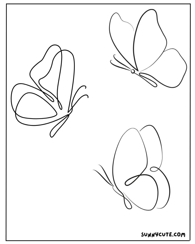 Butterflies coloring page