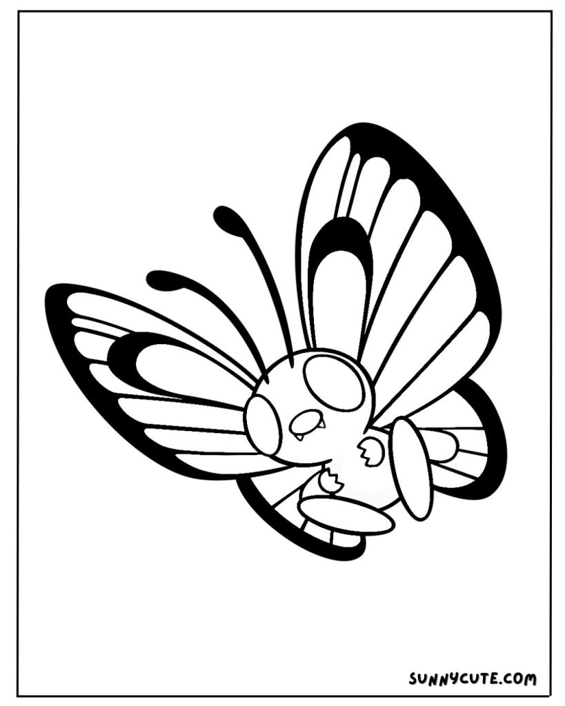 Pokemon butterfly coloring page