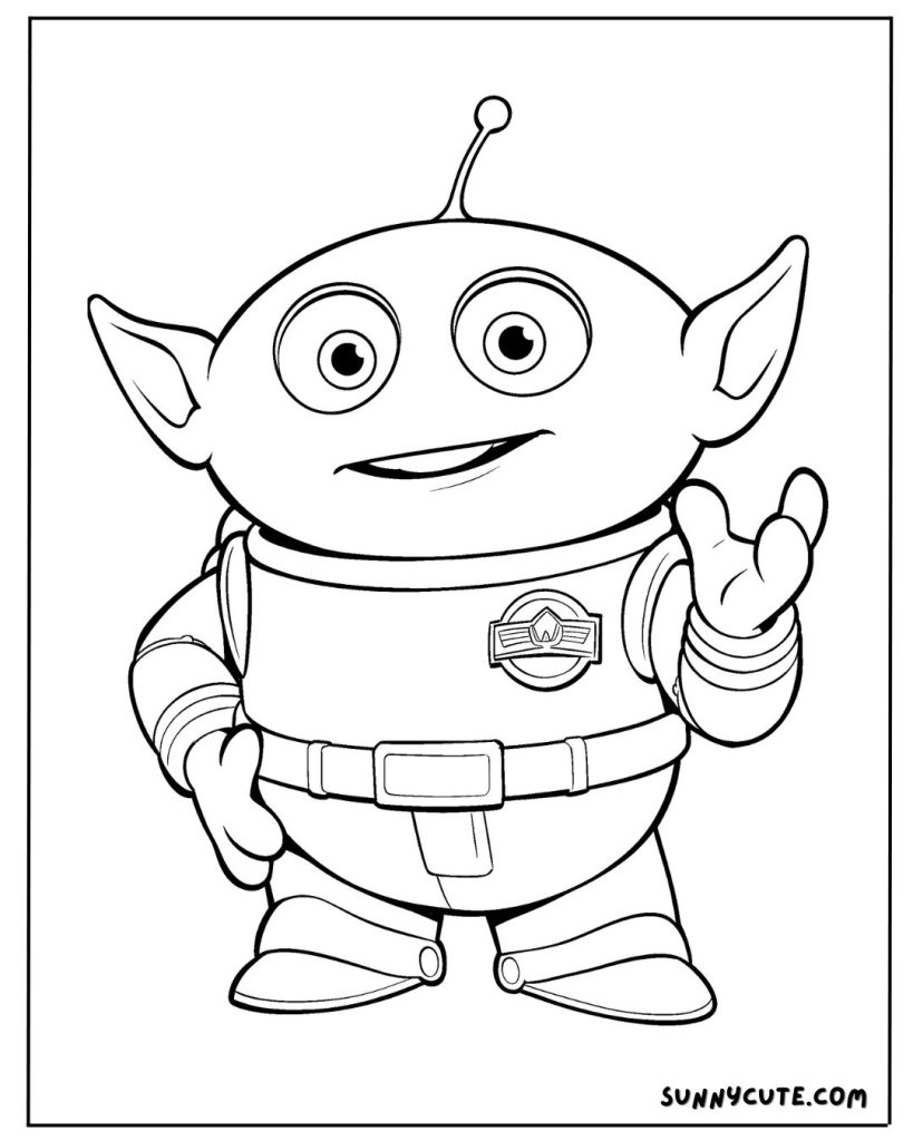 Cartoon Alien Coloring Page