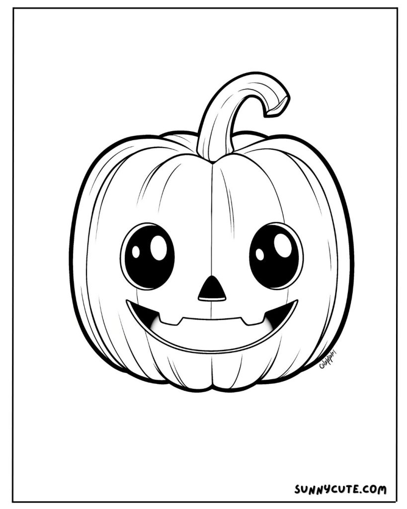 Cute pumpkin coloring page