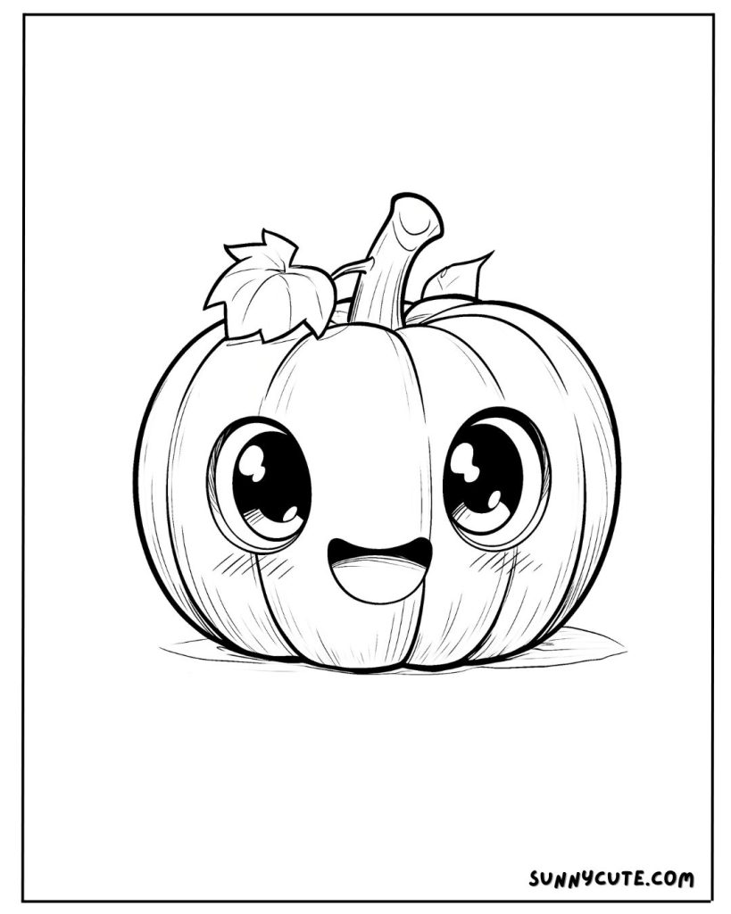 Simple happy pumpkin coloring page
