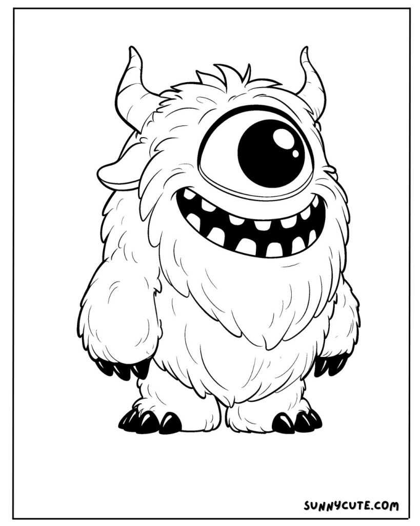 One Eye Monster Coloring Page