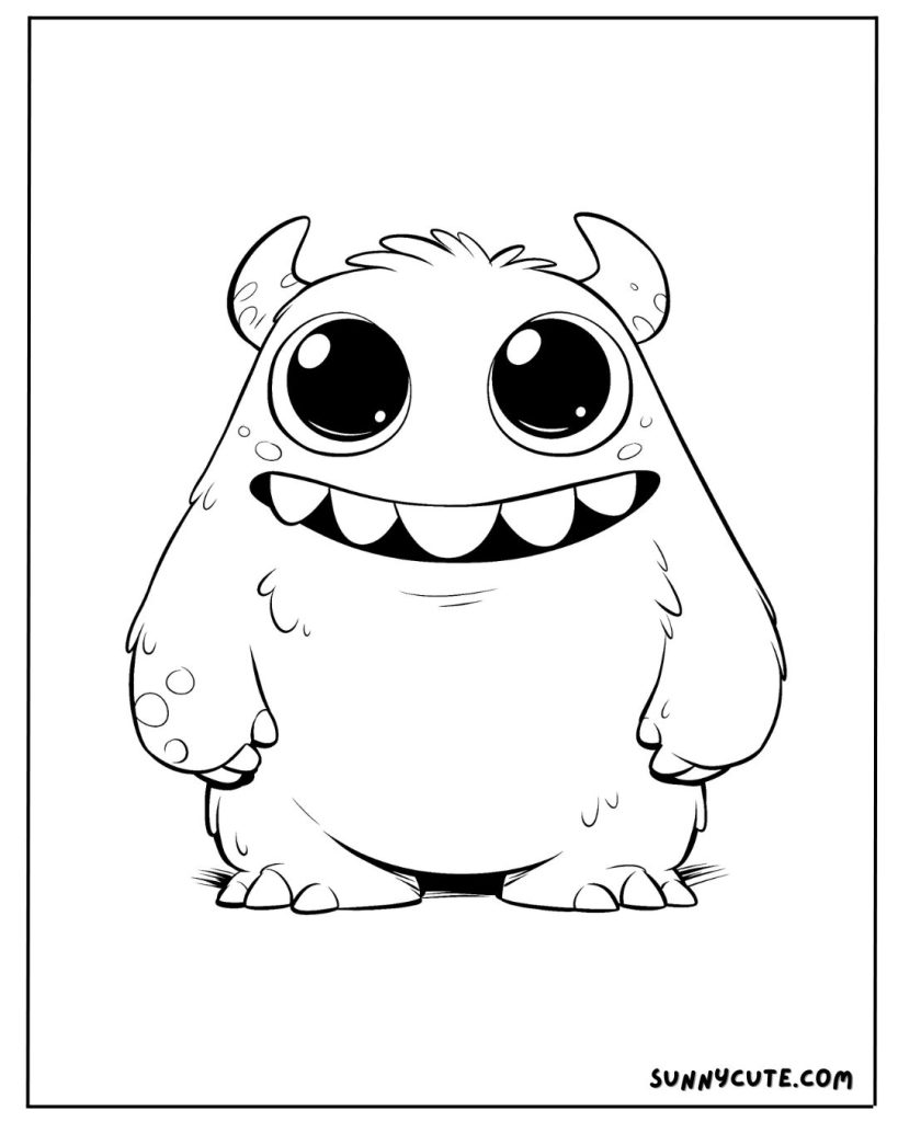 Baby Monster Coloring Page