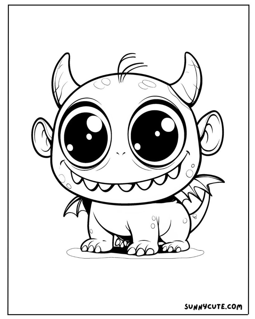 Scary Monster Coloring Page