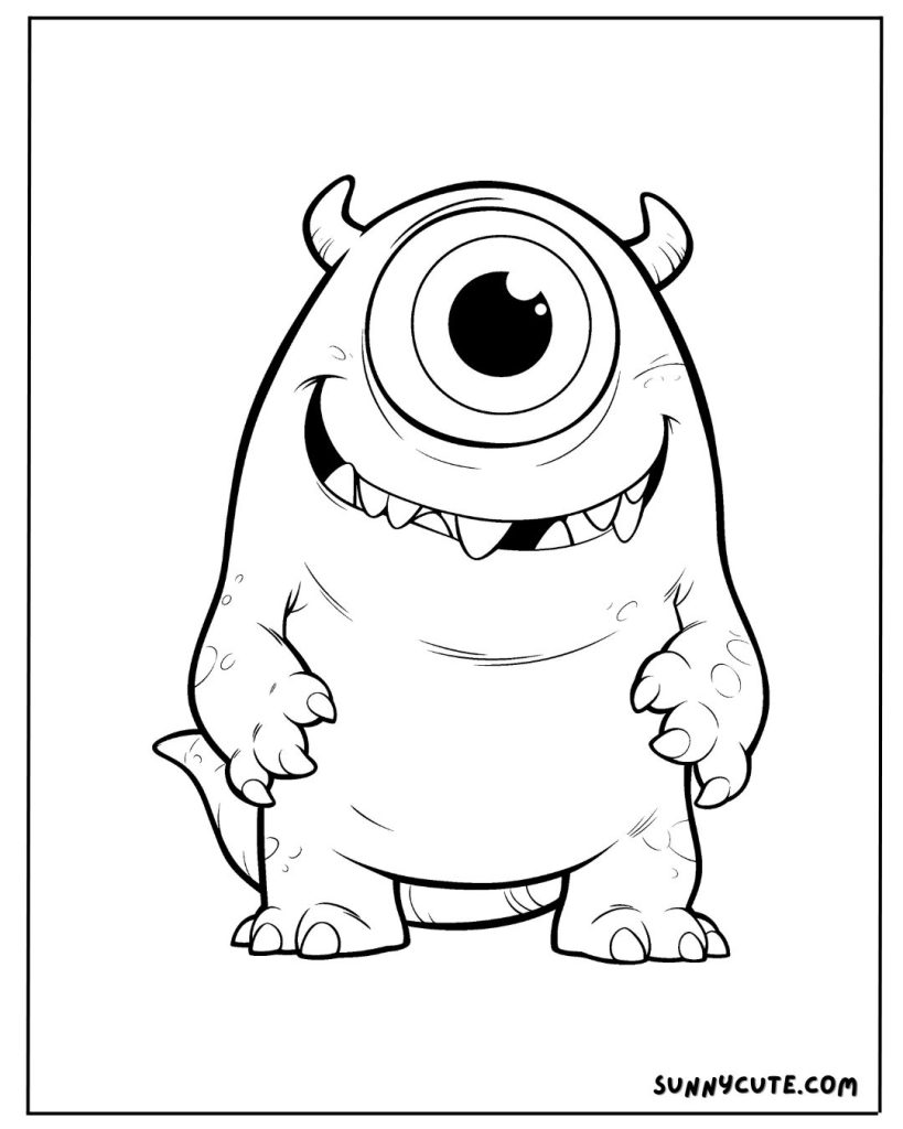 Cute Monster Coloring Page