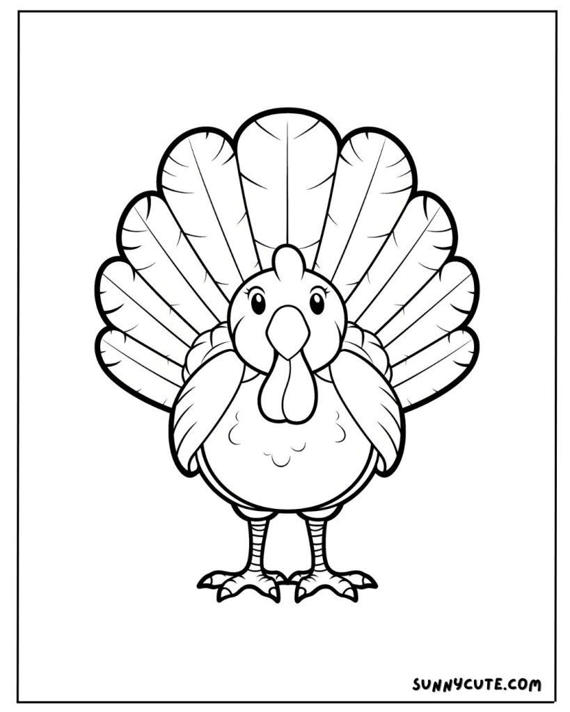 Simple Turkey Coloring Page