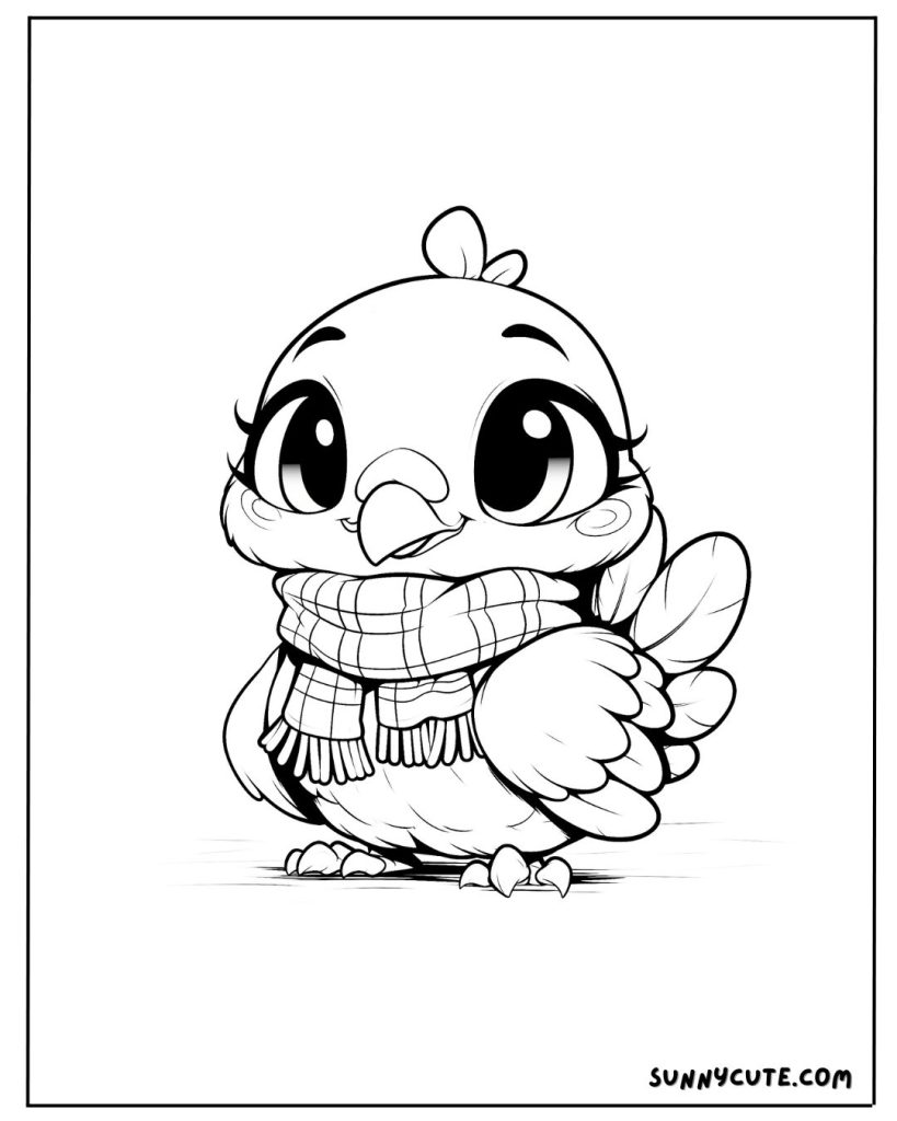 Cartoon turkey coloring page