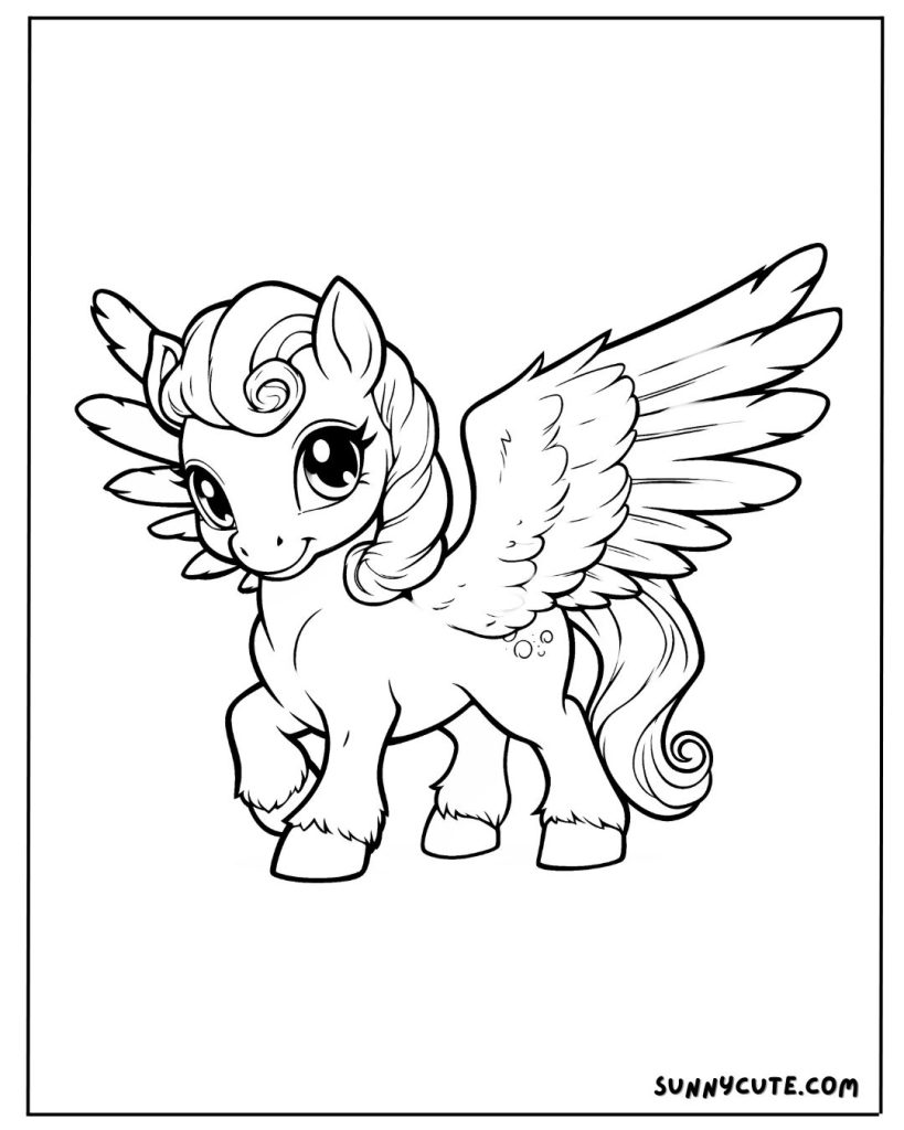 Horse with wings coloring page