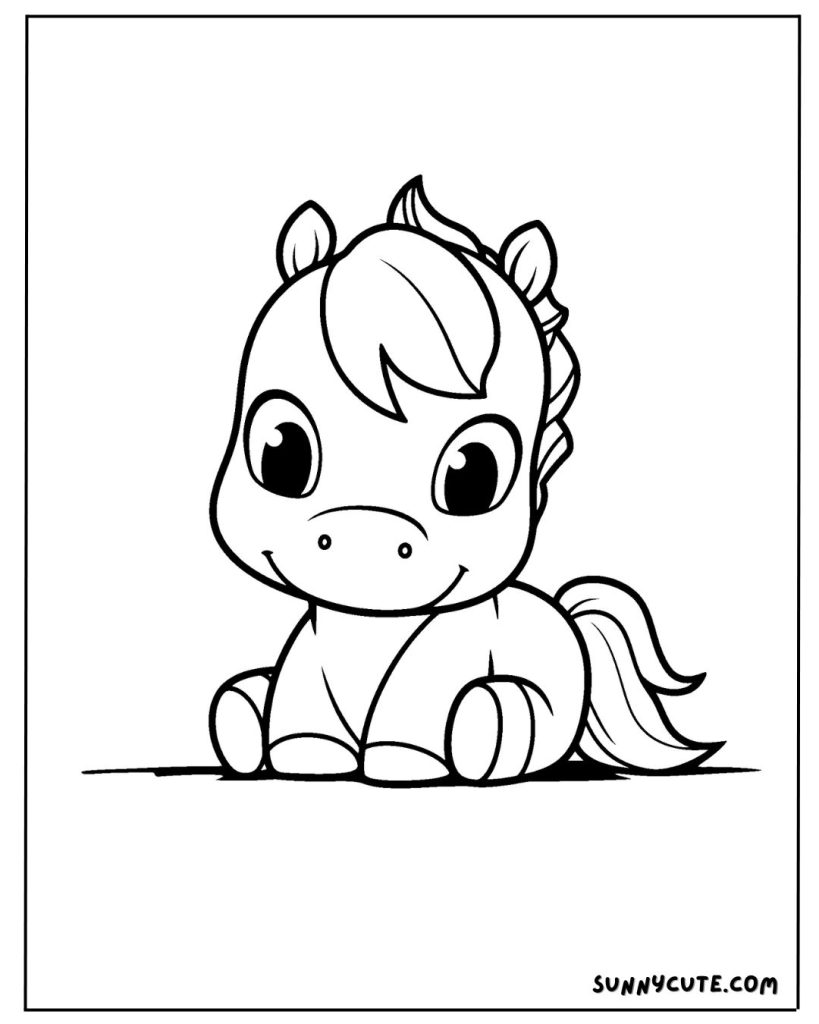 Cartoon horse coloring page
