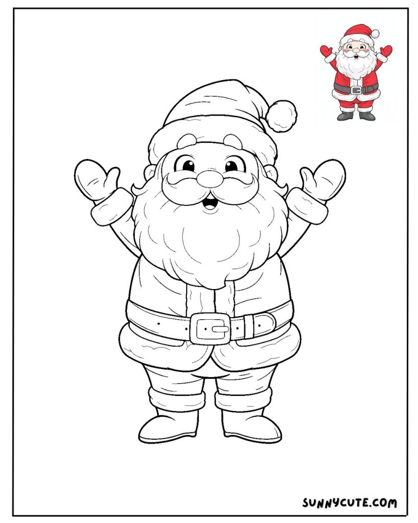 Cute Santa Coloring Page