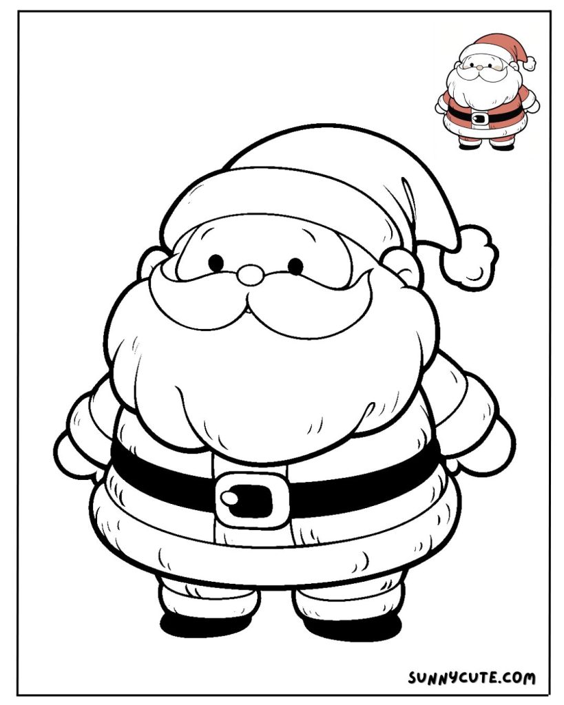 Cartoon Santa Coloring Page