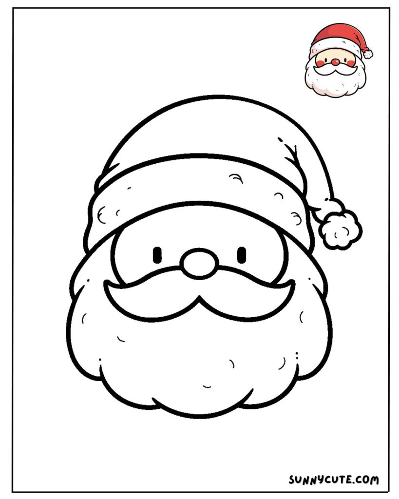 Santa Face Coloring Page