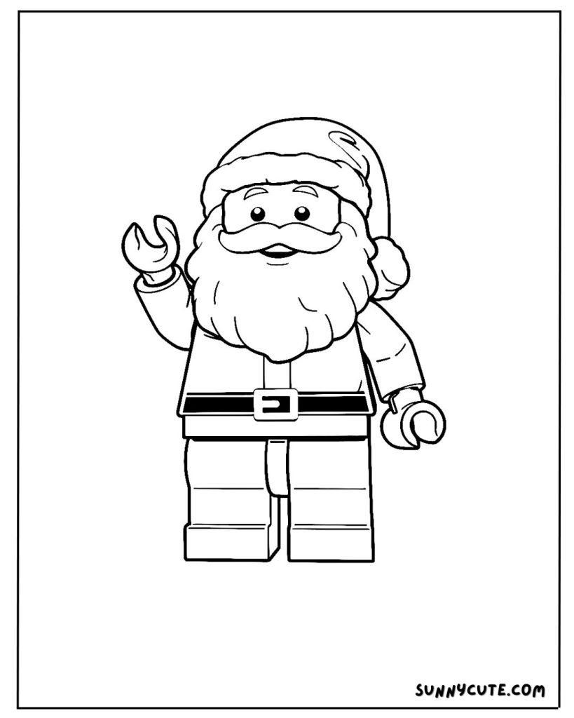 Lego Santa Coloring Page