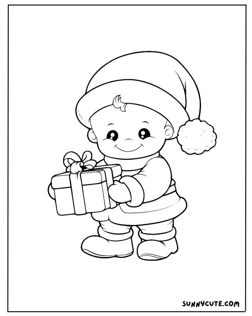 Baby Santa Coloring Page