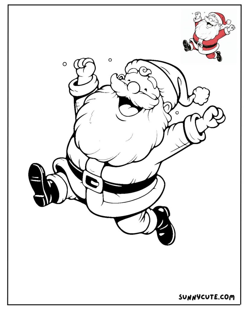 Funny Santa Coloring Page