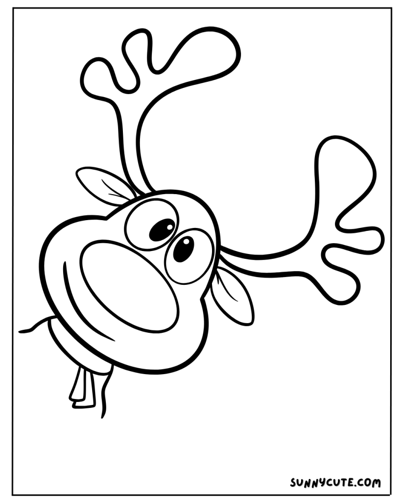  Reindeer Face Coloring Page