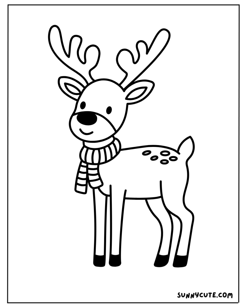 Adorable Reindeer Coloring Page