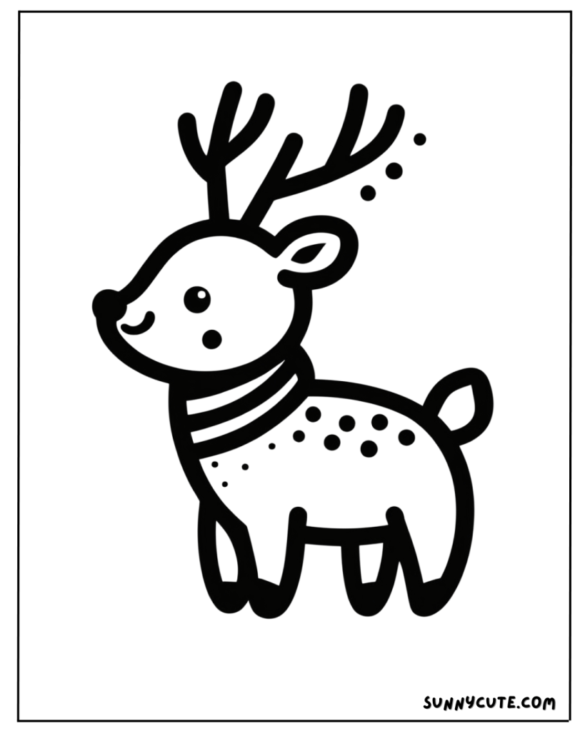 Easy Reindeer Coloring Page