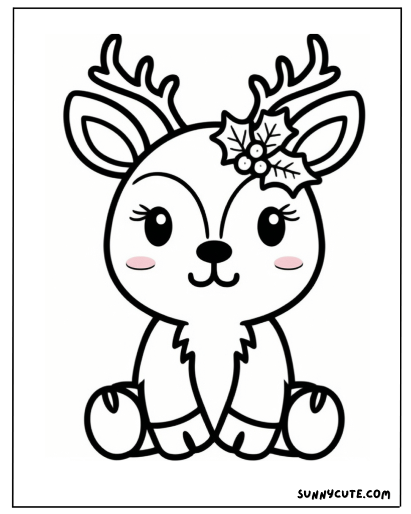 Cute Reindeer Coloring Page