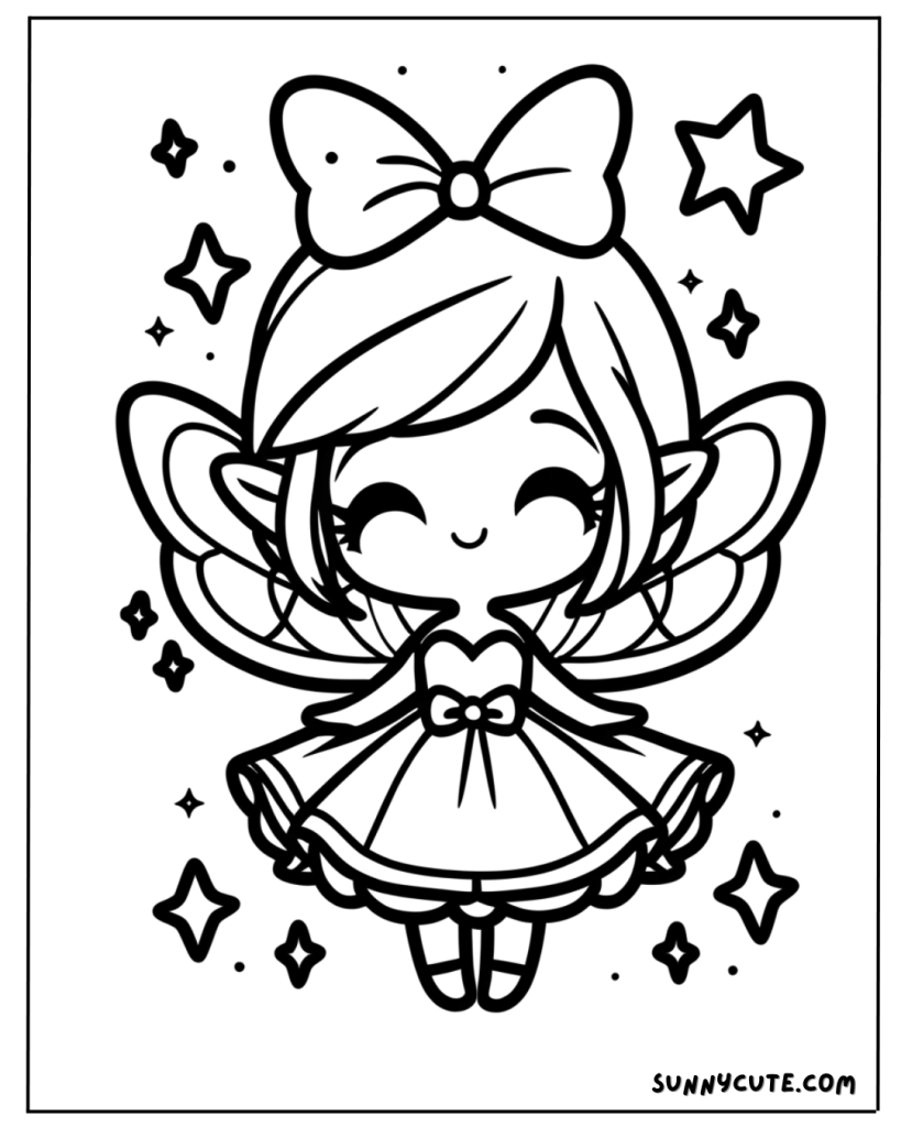 Cute Fairy Coloring Page