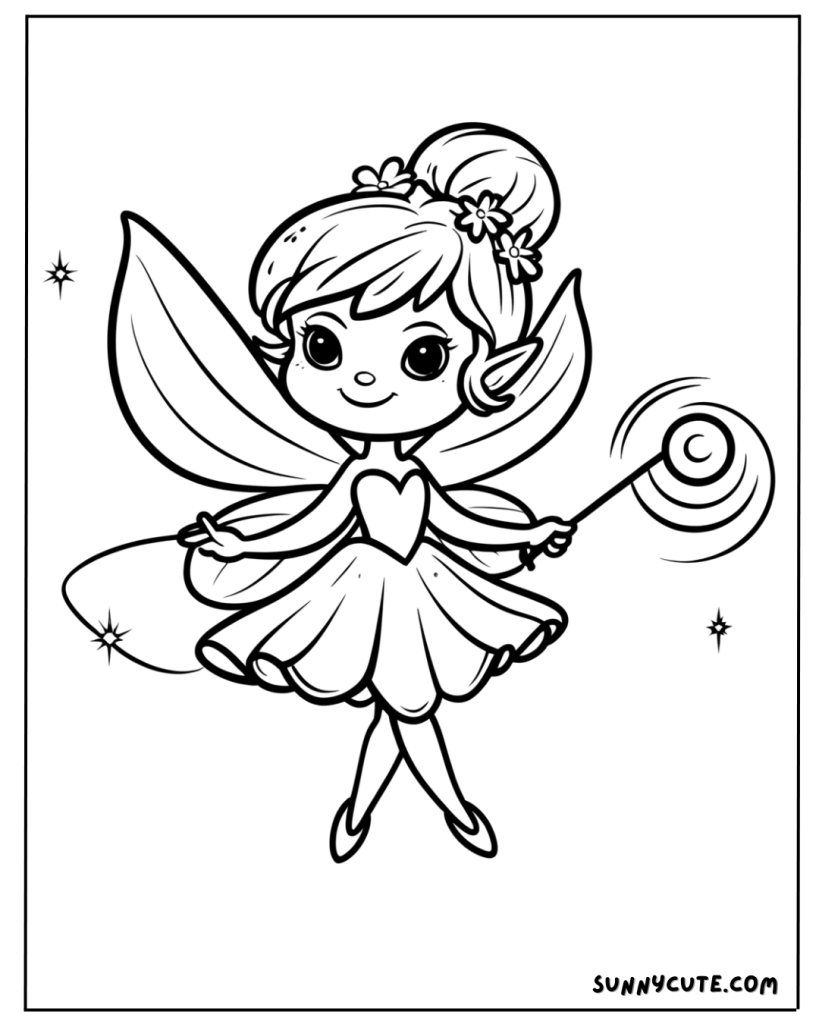 Cute Fairy Coloring Page